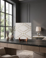 White Marble Inlay Decorative Panel with Mother of Pearl Design