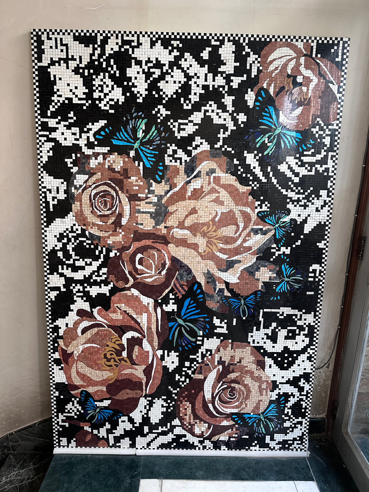 Multicolour Semi-Precious Stone Mosaic Hand-Cut Wall Art
