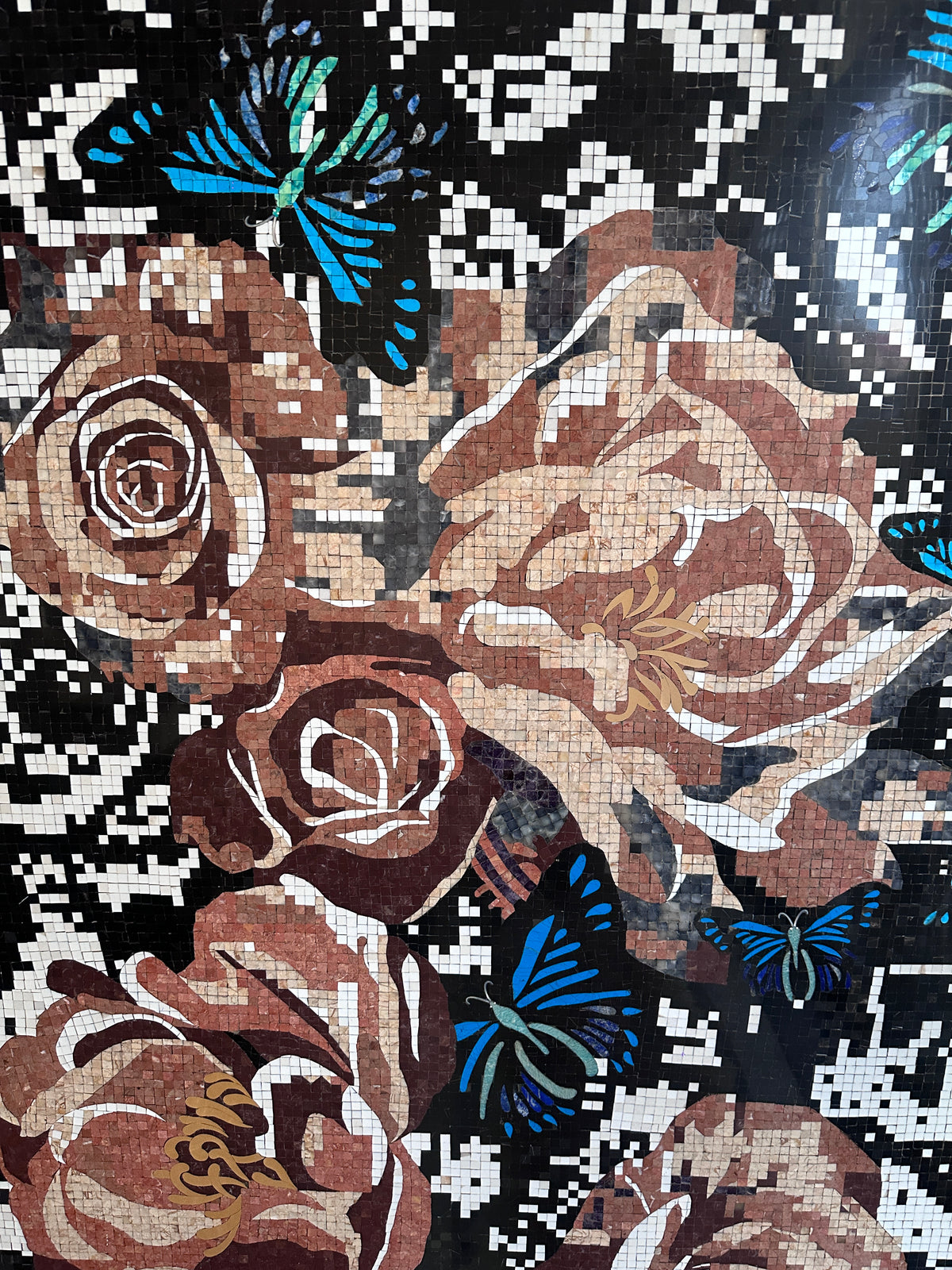 Multicolour Semi-Precious Stone Mosaic Hand-Cut Wall Art